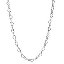 Corrente Gargantilha Colar Coração Feminina Prata 925 45cm 3mm - Exclusivo