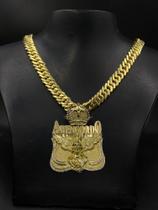 Corrente Gourmet 13mm Moeda antiga + Pingente abençoado