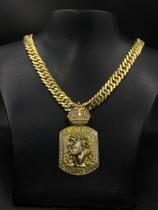Corrente Gourmet 13mm Moeda antiga + pingente Jesus é bom o tempo todo