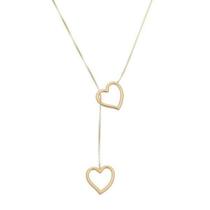 Corrente Gravatinha Folheado A Ouro Com Pingente De Coração Corrente Gravatinha Folheado A Ouro Com Pingente De Coração