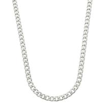 Corrente groumet prata inox 6mm 60 cm