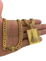 Corrente Grumet 10Mm + Pingente Nossasra -Banhado A Ouro 18K Corrente Grumet 10Mm + Pingente Nossasra -Banhado A Ouro 18K