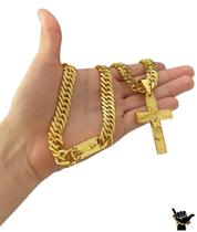 Corrente Grumet 13Mm + Pingente Cruz - Banhado A Ouro 18K Corrente Grumet 13Mm + Pingente Cruz - Banhado A Ouro 18K