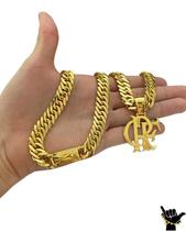 Corrente Grumet 13Mm + Pingente Mengão - Banhado A Ouro 18K Corrente Grumet 13Mm + Pingente Mengão - Banhado A Ouro 18K