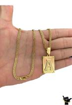 Corrente Grumet 3mm + Pingente Letra - Banhado a Ouro 18k Corrente Grumet 3mm + Pingente Letra - Banhado a Ouro 18k