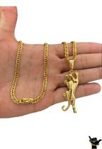 Corrente Grumet 5mm + Pingente Jaguar - Banhado a Ouro 18k Corrente Grumet 5mm + Pingente Jaguar - Banhado a Ouro 18k