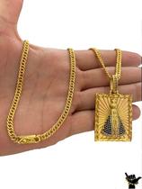 Corrente Grumet 5mm + Pingente NossaSra - Banhado a Ouro 18k