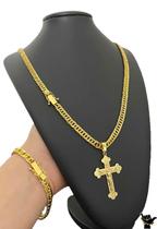 Corrente Grumet 7mm + Pulseira + Pingente - Banhado a Ouro Corrente Grumet 7mm + Pulseira + Pingente - Banhado a Ouro