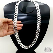 Corrente Grumet com Fecho Gaveta em Prata 925 - 17mm de Largura e 70cm de Comprimento Corrente Grumet com Fecho Gaveta em Prata 925 - 17mm de Largura e 70cm de Comprimento