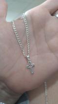 Corrente grumet com pingente crucifixo prata 925