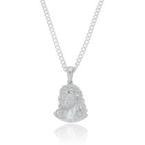 Corrente Grumet Com Pingente Face De Cristo Prata 925 Kl