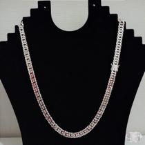 Corrente Grumet Dupla com Fecho Gaveta em Prata 925 - 10mm e 70cm Corrente Grumet Dupla com Fecho Gaveta em Prata 925 - 10mm e 70cm