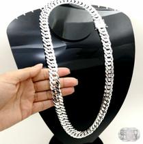 Corrente Grumet Dupla com Fecho Gaveta em Prata 925 - 17mm e 70cm Corrente Grumet Dupla com Fecho Gaveta em Prata 925 - 17mm e 70cm