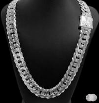 Corrente Grumet Dupla com Fecho Gaveta em Prata 925 - 22mm e 70cm