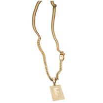 Corrente Grumet Duplo Fecho Gaveta pingente letra F nomes Corrente Grumet Duplo Fecho Gaveta pingente letra F nomes