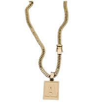 Corrente Grumet Duplo Pingente Letra A Fecho Lateral Duplo Corrente Grumet Duplo Pingente Letra A Fecho Lateral Duplo