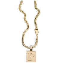 Corrente Grumet Duplo Pingente Letra P Ouro 18k