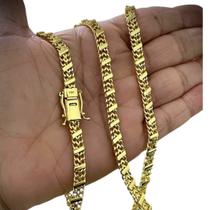 Corrente Grumet Duplo S 7mm Fecho 750 Banhado a Ouro 18k Corrente Grumet Duplo S 7mm Fecho 750 Banhado a Ouro 18k
