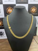 Corrente grumet ello duplo 8mm banhada a ouro18k