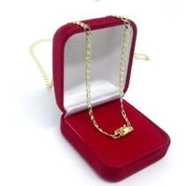 Corrente Grumet Masculino Banhado A Ouro 80cm C/ Fecho Gaveta 4mm - Belo Cordão