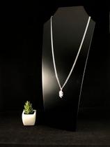 Corrente Grumet Pingente Face De Cristo Prata 925 Legítima