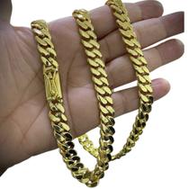 Corrente Grumet Pit Bull 10mm Fecho Premium Banhado Ouro 18k