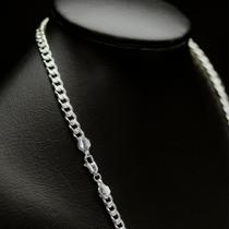 Corrente Grumet Prata 925 Masculina 70cm 7mm Unissex Mista Maciça com Gravação Cordão Prata 925