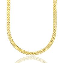 Corrente Grumet Soldada 50cm 6mm Fecho Canhão Grosso Banhado a Ouro 18k