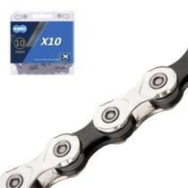 Corrente Kmc X10 1/2 X 11/128 10V Prata/Preto 116 Elos