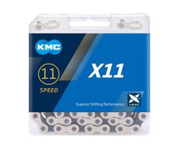 CORRENTE KMC X11 SILVER / PRATA 118 ELOS 11V - 1x11v / 2x11v - MTB SPEED