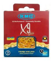 Corrente Kmc X9 9v Gold Ti-n 116 Links 27v Shimano Sram