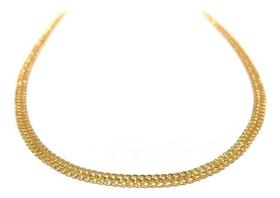 Corrente Lacraia de Ouro 18k 40cm Cordão Colar Gargantilha Feminina Trançada Corrente Lacraia de Ouro 18k 40cm Cordão Colar Gargantilha Feminina Trançada