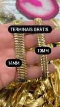 Corrente Malha Mola - 01 Metro de Ouro 18K com 6 Terminais Grátis