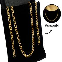 Corrente Masculina 3 Por 1 Cordão Fino 60cm Banhado Ouro Corrente Masculina 3 Por 1 Cordão Fino 60cm Banhado Ouro