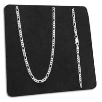 Corrente Masculina 3x1 3mm 60cm De Prata 925 Legítima Maciça