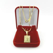 Corrente Masculina 50Cm 1Mm Relicario Folheado Ouro Cr149