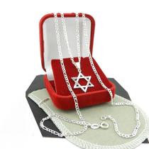 Corrente Masculina 50cm 2mm Estrela Folheada Prata CR208