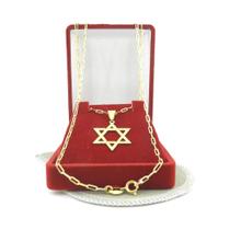 Corrente Masculina 50cm 2mm Estrela Folheado Ouro 18k CR544