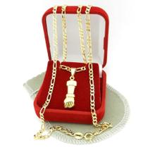 Corrente Masculina 50cm 3mm Figa Folheado Ouro 18k CR466 Corrente Masculina 50cm 3mm Figa Folheado Ouro 18k CR466