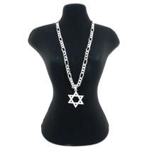 Corrente Masculina 50cm 7mm Estrela Folheada Prata CR270