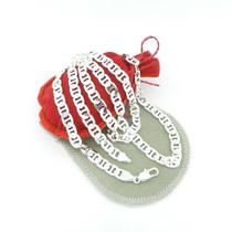 Corrente Masculina 50cm 7mm Largura Folheada Prata CR340