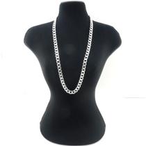 Corrente Masculina 50cm 7mm Largura Folheada Prata CR354