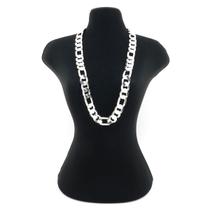 Corrente Masculina 53cm 12mm Largura Folheada Prata Cr191 Corrente Masculina 53cm 12mm Largura Folheada Prata Cr191