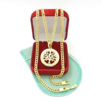 Corrente Masculina 55cm 4mm Arvore Vida Folheado Ouro 18k CR804 Corrente Masculina 55cm 4mm Arvore Vida Folheado Ouro 18k CR804