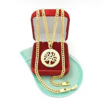 Corrente Masculina 55Cm 4Mm Arvore Vida Folheado Ouro Cr804 Corrente Masculina 55Cm 4Mm Arvore Vida Folheado Ouro Cr804