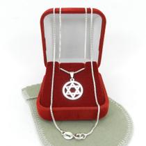 Corrente Masculina 60cm 1mm Estrela Banhada Prata CR700