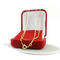 Corrente Masculina 60Cm 1Mm Largura Folheada Ouro Cr167