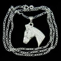 Corrente Masculina 60cm 2mm Cavalo Folheada Prata Cr161