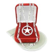 Corrente Masculina 60Cm 3Mm + Estrela Folheada Prata Cr823 Corrente Masculina 60Cm 3Mm + Estrela Folheada Prata Cr823