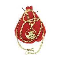 Corrente Masculina 60cm 3mm São Jorge Folheado Ouro 18k CR324